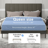 Base de cama tapizada Queen con cabecero capitoné