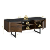 Mueble de TV de madera con armarios de almacenamiento de 2 puertas para televisores de hasta 55 pulgadas