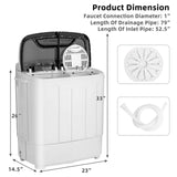 Mini lavadora semi-automática de doble tina de 8 libras con centrifugadora portátil