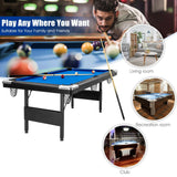 Mesa de billar plegable de 6 pies con juego completo de bolas - Azul