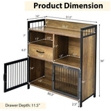 Buffet Cabinet with Drawer and Wood Storage Shelf for Kitchen-Rustic Brown