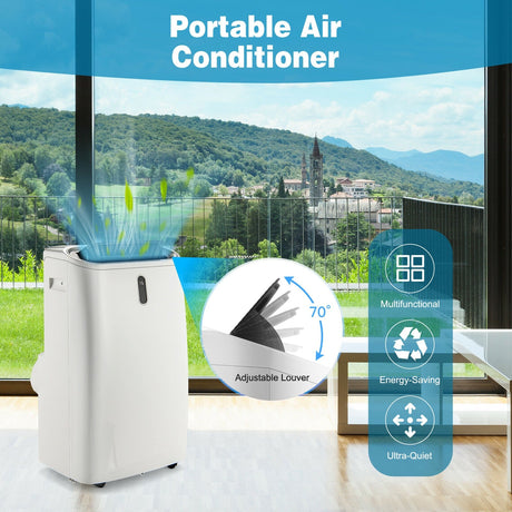 Aire acondicionado portátil 4 en 1 de 12000 BTU con control inteligente - Blanco