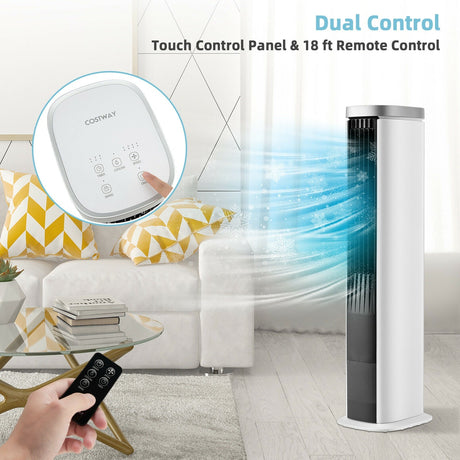 Enfriador de aire evaporativo portátil 3 en 1 con temporizador - Blanco