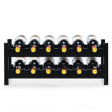 2-Tier 12 Bottles Bamboo Storage Shelf Wine Rack