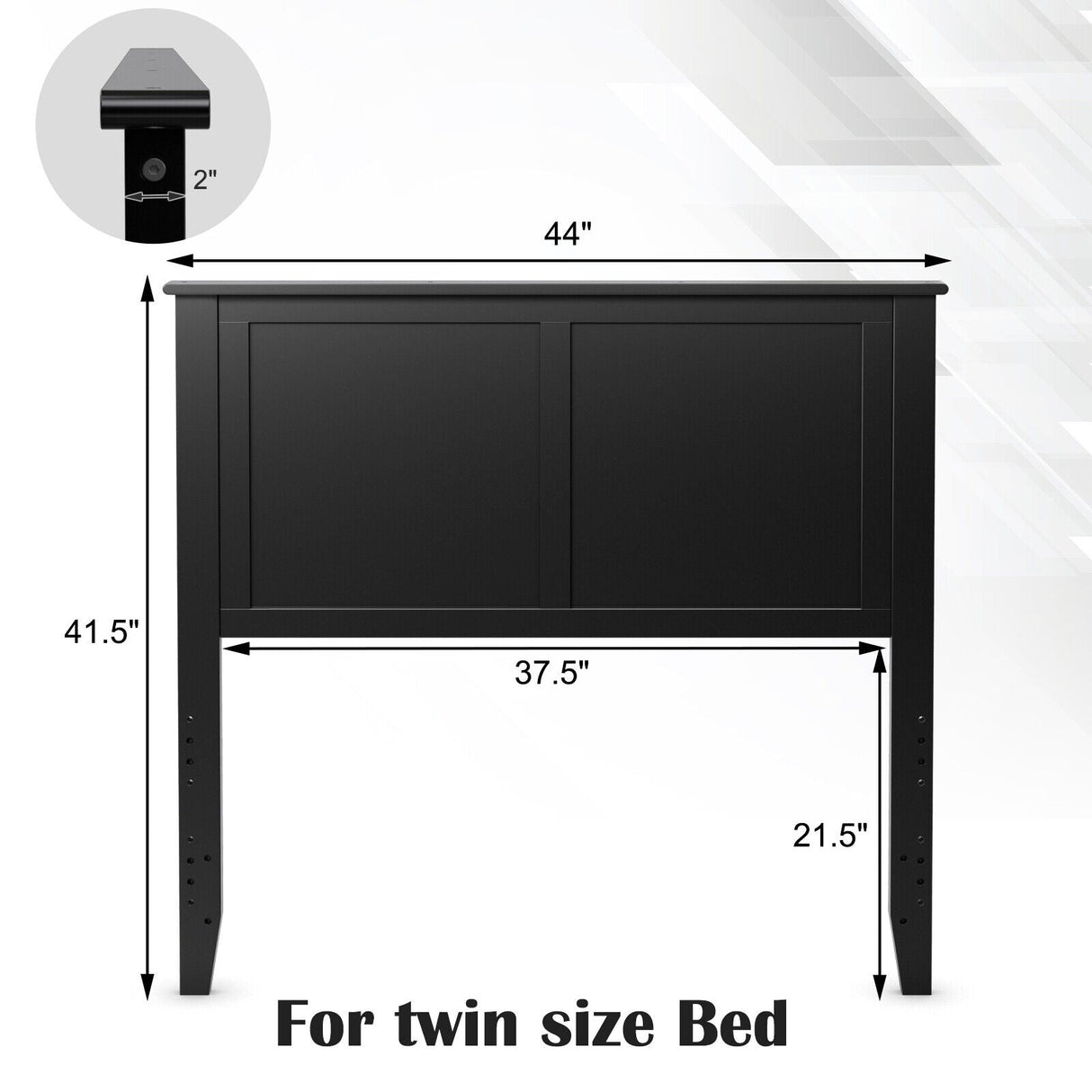 Cabecero de panel plano de madera maciza para cama individual