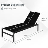Tumbonas de 6 posiciones con estructura de aluminio inoxidable
