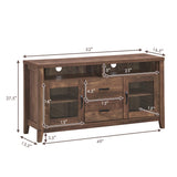 Mueble para TV retro de madera con cajones y puertas de cristal templado