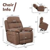 Sofá reclinable eléctrico con bolsillo lateral y control remoto