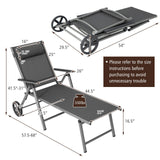 Tumbona plegable ajustable para patio con ruedas