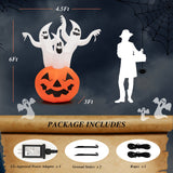 Fantasma inflable de Halloween de 6 pies con decoración de calabaza y lámpara giratoria