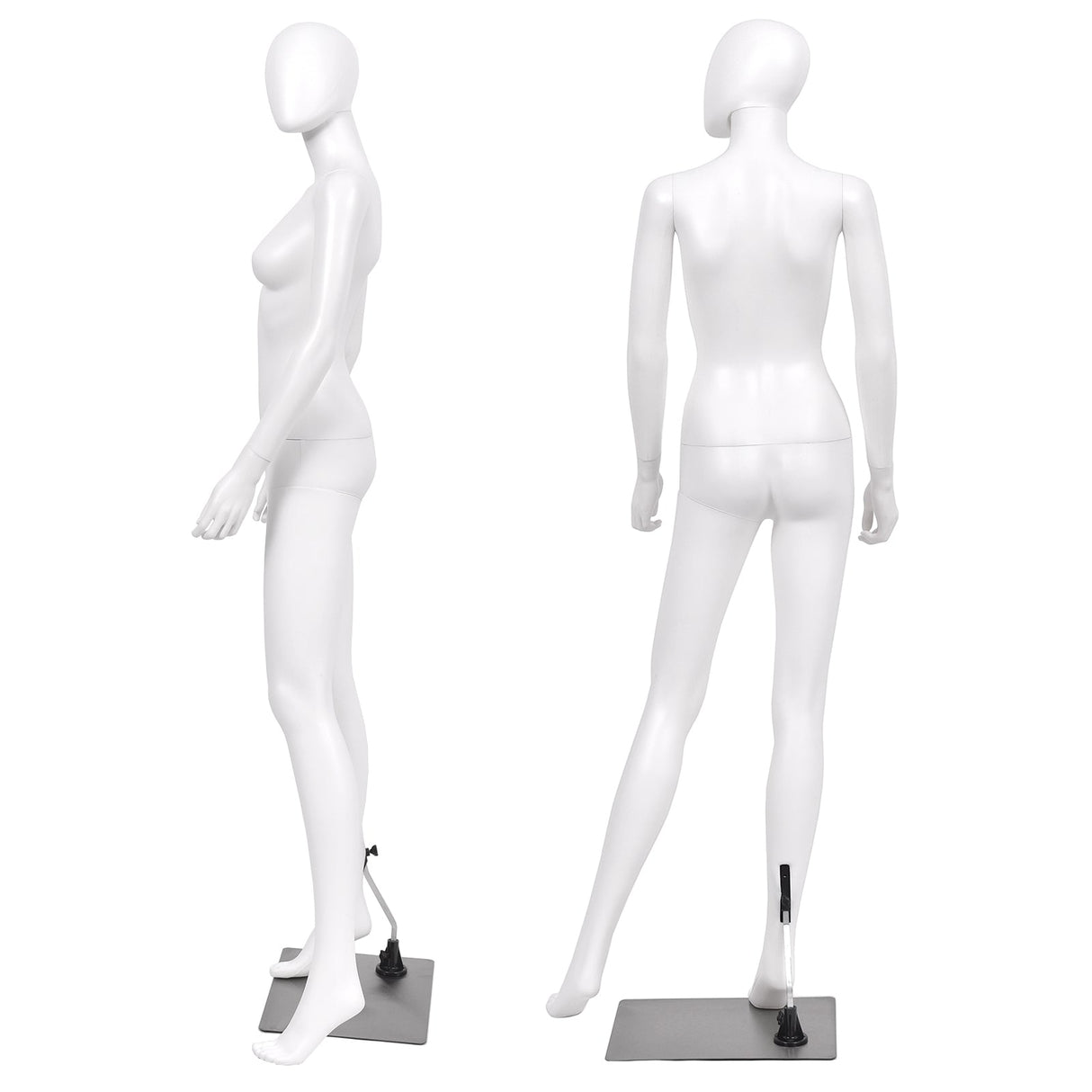 5.8 ft Full Body Female Mannequin Egghead Manikin with Metal Stand