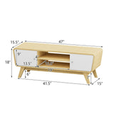 Mueble de TV con puertas corredizas y estante ajustable para televisores de hasta 55 pulgadas