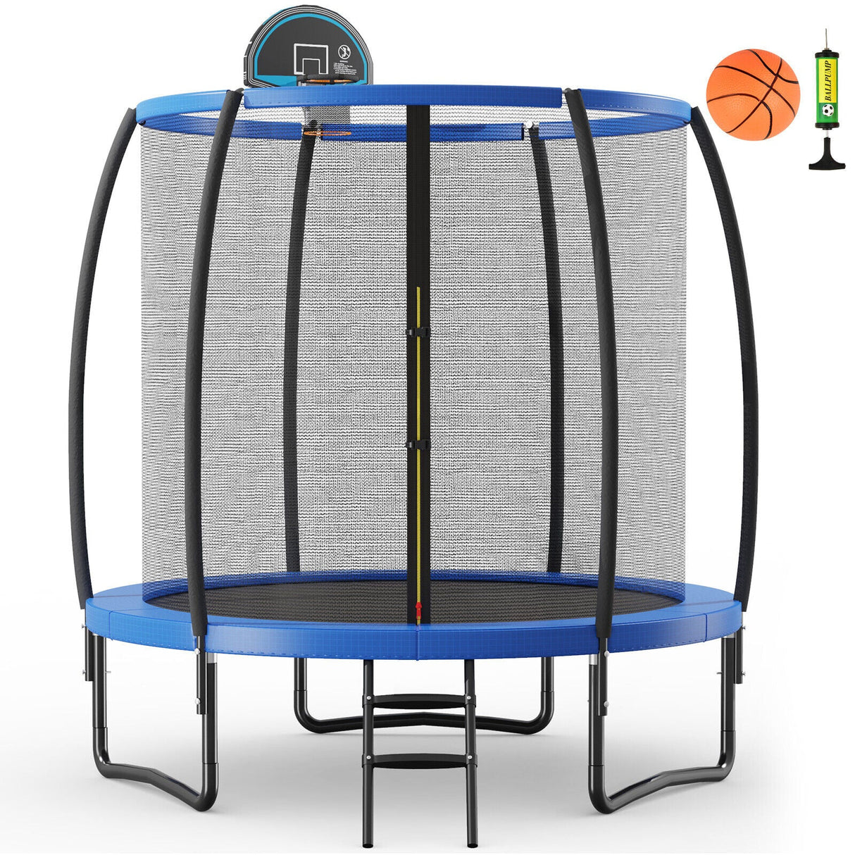 Trampolín recreativo de 8/10 pies con canasta de baloncesto