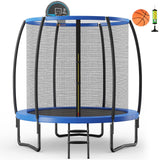 Trampolín recreativo de 8/10 pies con canasta de baloncesto