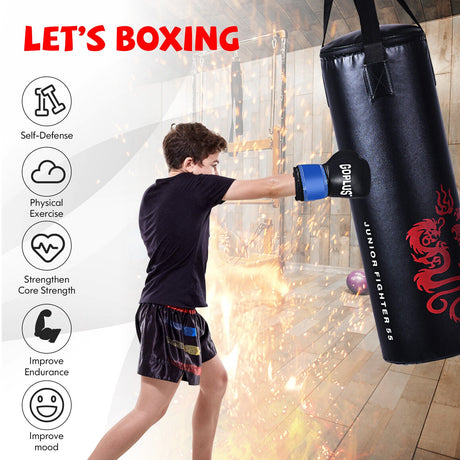 Set de boxeo con saco de boxeo lleno de 5 piezas de 40 libras con cuerda de saltar y guantes