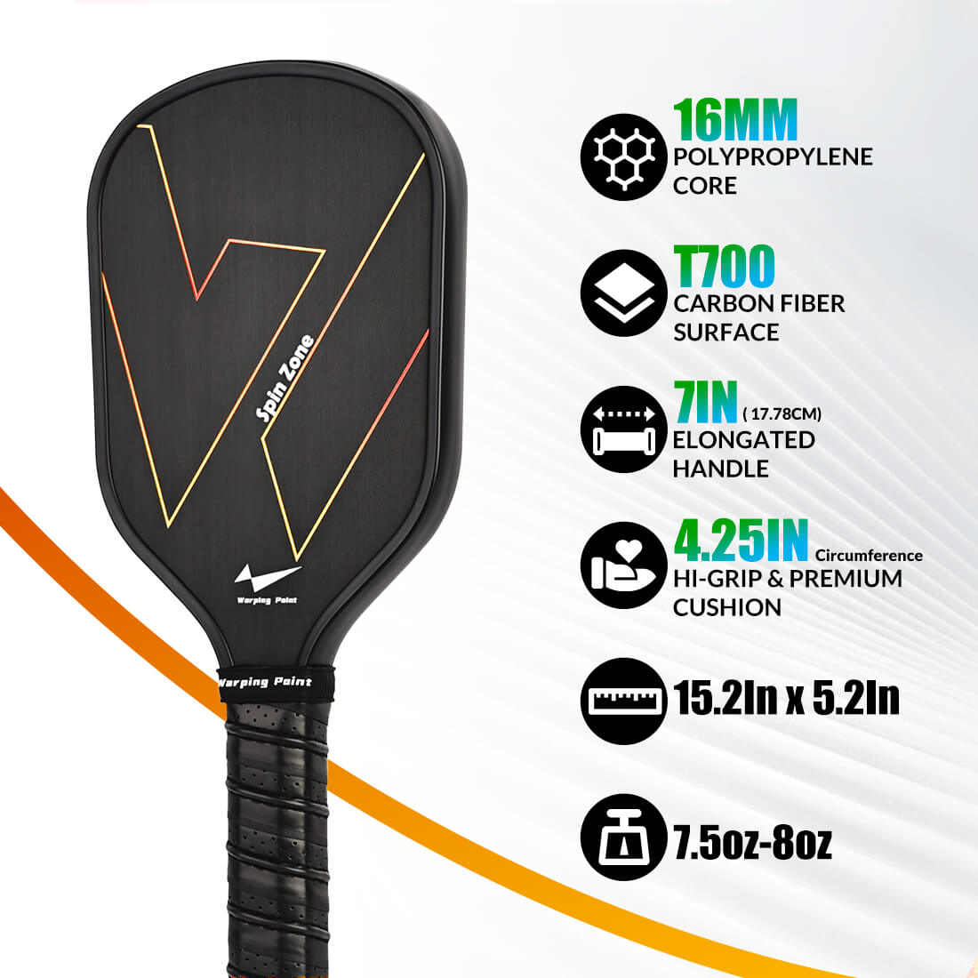 Pala de entrenamiento de pickleball - 16 mm
