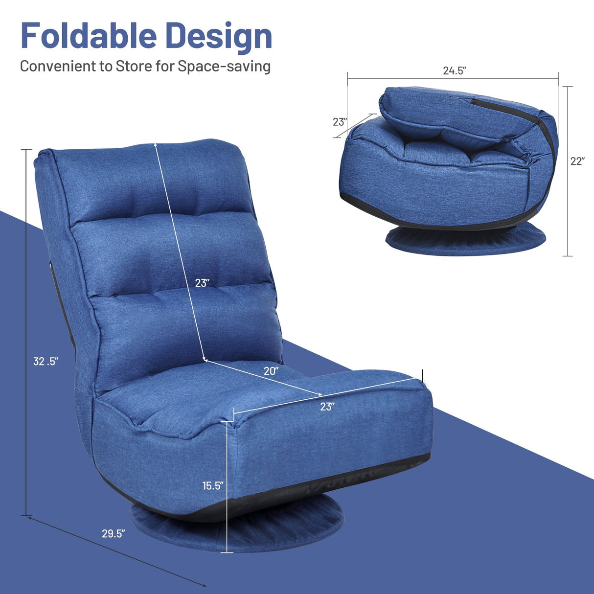 Silla de juego plegable de suelo de 5 posiciones