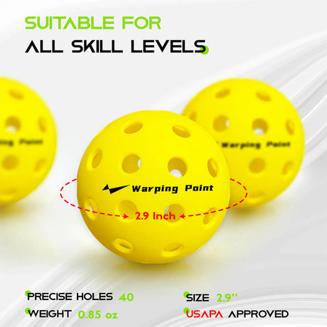 Pelotas de pickleball para exteriores - Amarillas