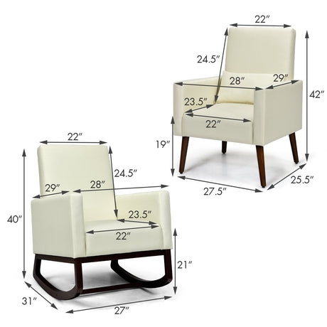 Mecedora tapizada 2 en 1 con almohada