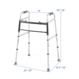 Andador Plegable Ligero de 2 Botones con Altura Ajustable en 7 Niveles