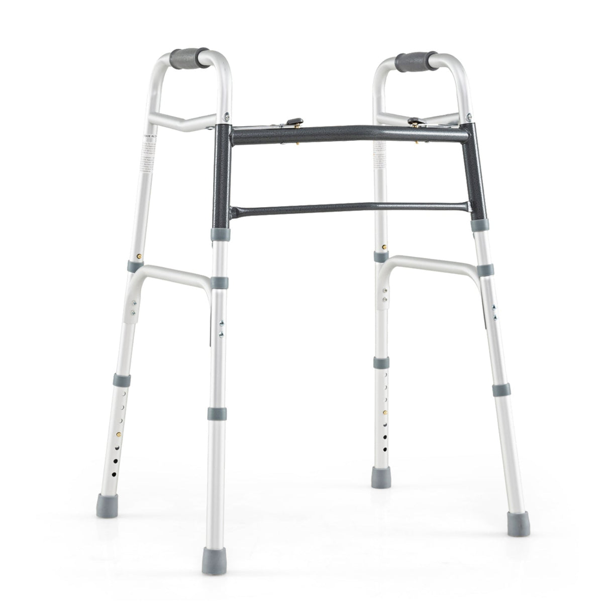 Andador Plegable Ligero de 2 Botones con Altura Ajustable en 7 Niveles