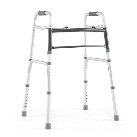 Andador Plegable Ligero de 2 Botones con Altura Ajustable en 7 Niveles