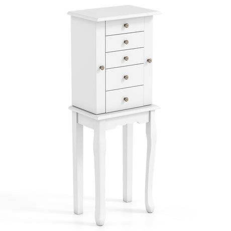 Gabinete de almacenamiento de joyas con espejo y 2 colores