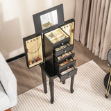 Gabinete de almacenamiento de joyas con espejo y 2 colores