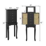 Gabinete de almacenamiento de joyas con espejo y 2 colores
