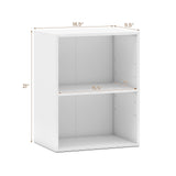 Juego de 2 estanterías de 2 cubos, librerías abiertas de pie con estante ajustable de 5 posiciones
