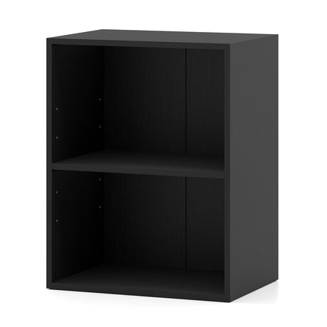 Juego de 2 estanterías de 2 cubos, librerías abiertas de pie con estante ajustable de 5 posiciones