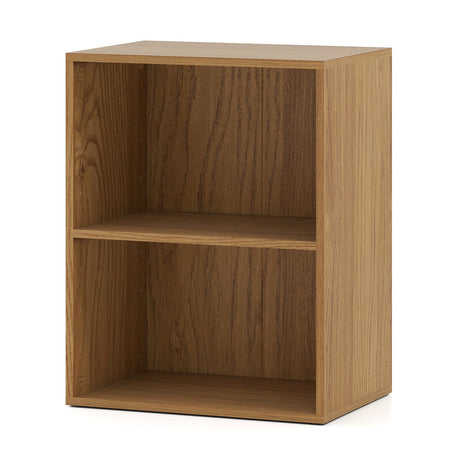Juego de 2 estanterías de 2 cubos, librerías abiertas de pie con estante ajustable de 5 posiciones