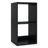 Estantería de 2 cubos con riel de protección trasero para sala de estar o dormitorio