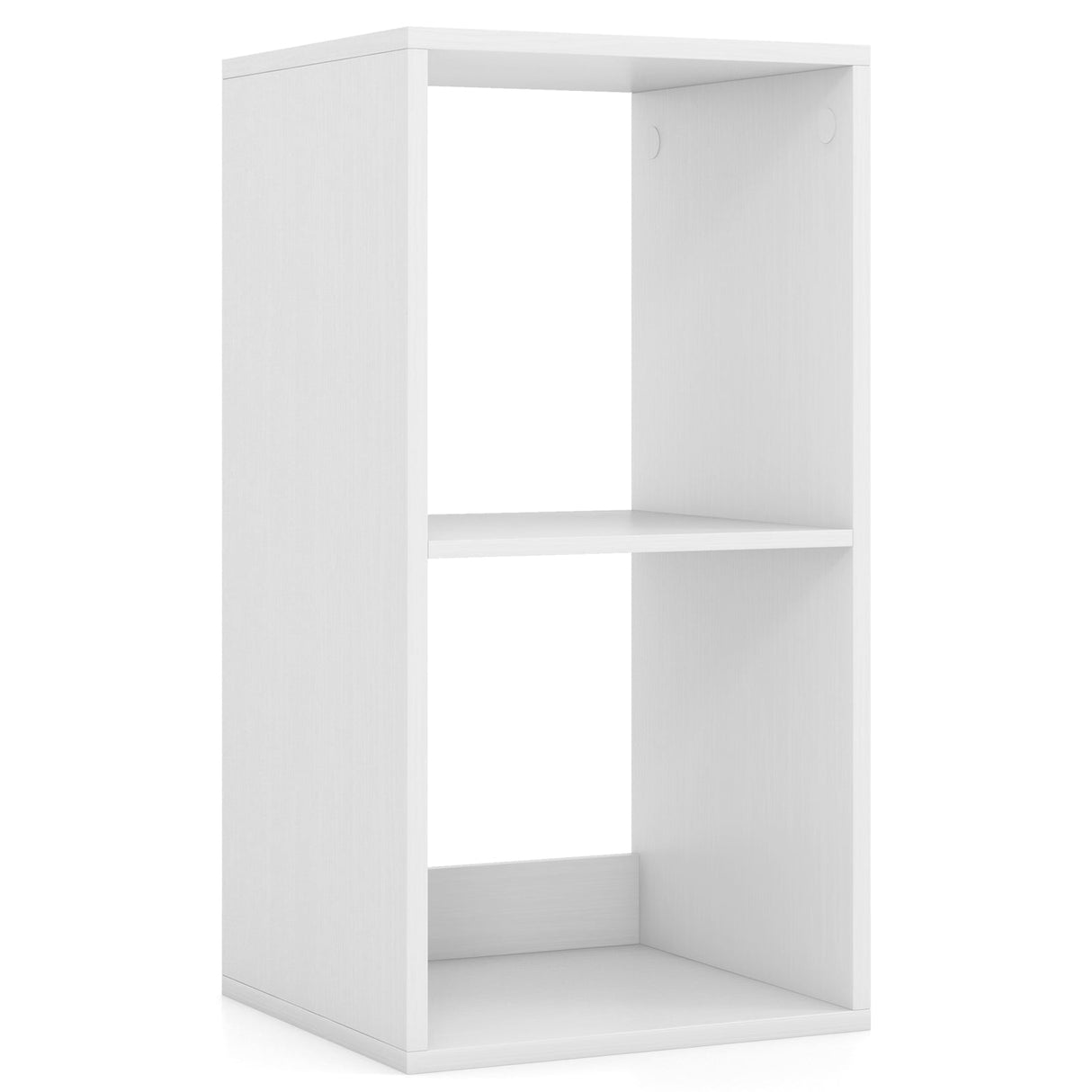 Estantería de 2 cubos con riel de protección trasero para sala de estar o dormitorio