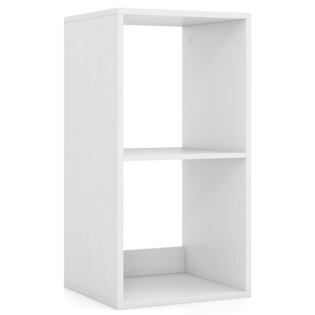 Estantería de 2 cubos con riel de protección trasero para sala de estar o dormitorio