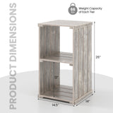 2-Cube Storage Shelf with Open Back and 3-Tier Shelf