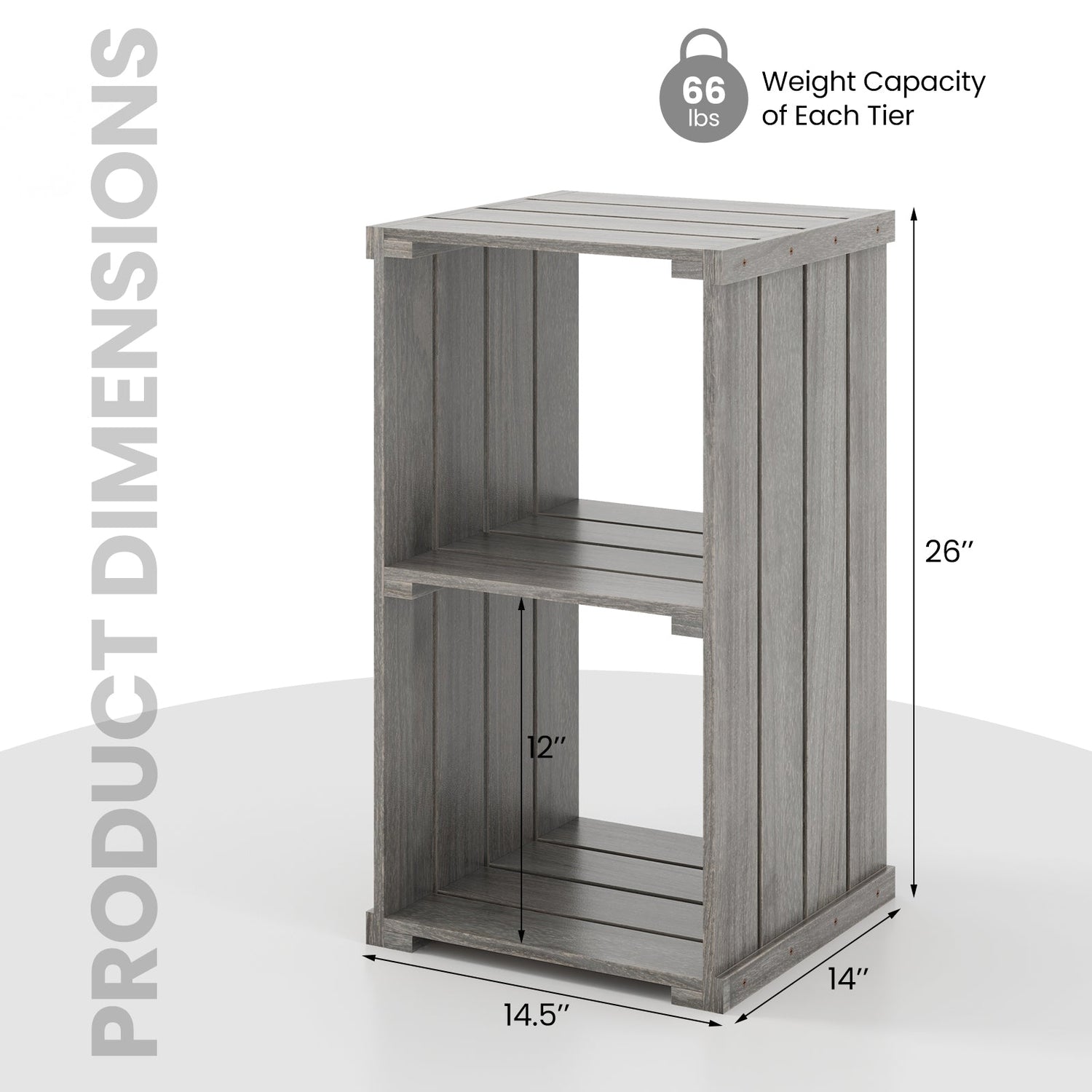 2-Cube Storage Shelf with Open Back and 3-Tier Shelf