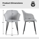 Set of 2 Upholstered Dining Chair with Ergonomic Backrest Design