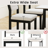 Set of 2 Dining Chairs Sherpa Upholstered Armless Chair with Wood Frame-White