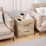 2 Drawer Nightstand with Storage for Living Room