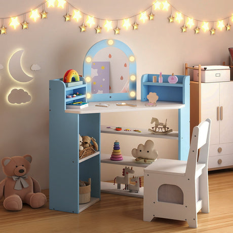 Juego de tocador 2 en 1 para niños pequeños de 3+ años con luces