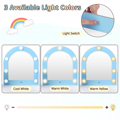 Juego de tocador 2 en 1 para niños pequeños de 3+ años con luces
