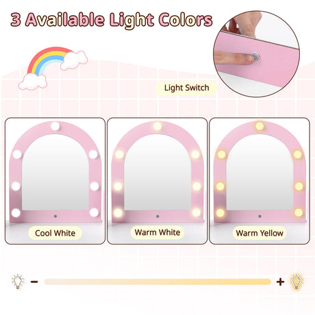 Juego de tocador 2 en 1 para niños pequeños de 3+ años con luces