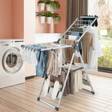 Tendedero plegable de 2 capas con altura ajustable en 5 niveles