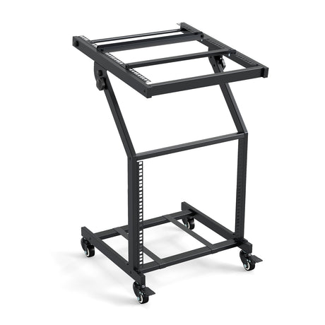 Rack de audio profesional de 2 capas para montaje con barras transversales ajustables