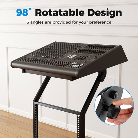 Rack de audio profesional de 2 capas para montaje con barras transversales ajustables