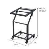 2 Layer Professional Audio Rack Mount with Adjustable Crossbars