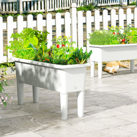 2 jardineras elevadas con autorriego, patas desmontables y orificio de drenaje