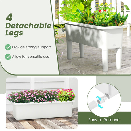 2 jardineras elevadas con autorriego, patas desmontables y orificio de drenaje