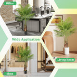 2 Pack 4.2 Feet Tall Artificial Palm Paradise Plant Large Fake Potted Tree-Green